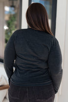 Alpine Raw Edge Long Sleeve Tee in Charcoal-Tops-Stay Foxy Boutique, Florissant, Missouri