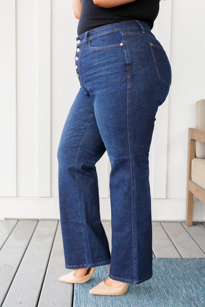 Arlo High Rise Button-Fly Straight Jeans-Womens-Stay Foxy Boutique, Florissant, Missouri
