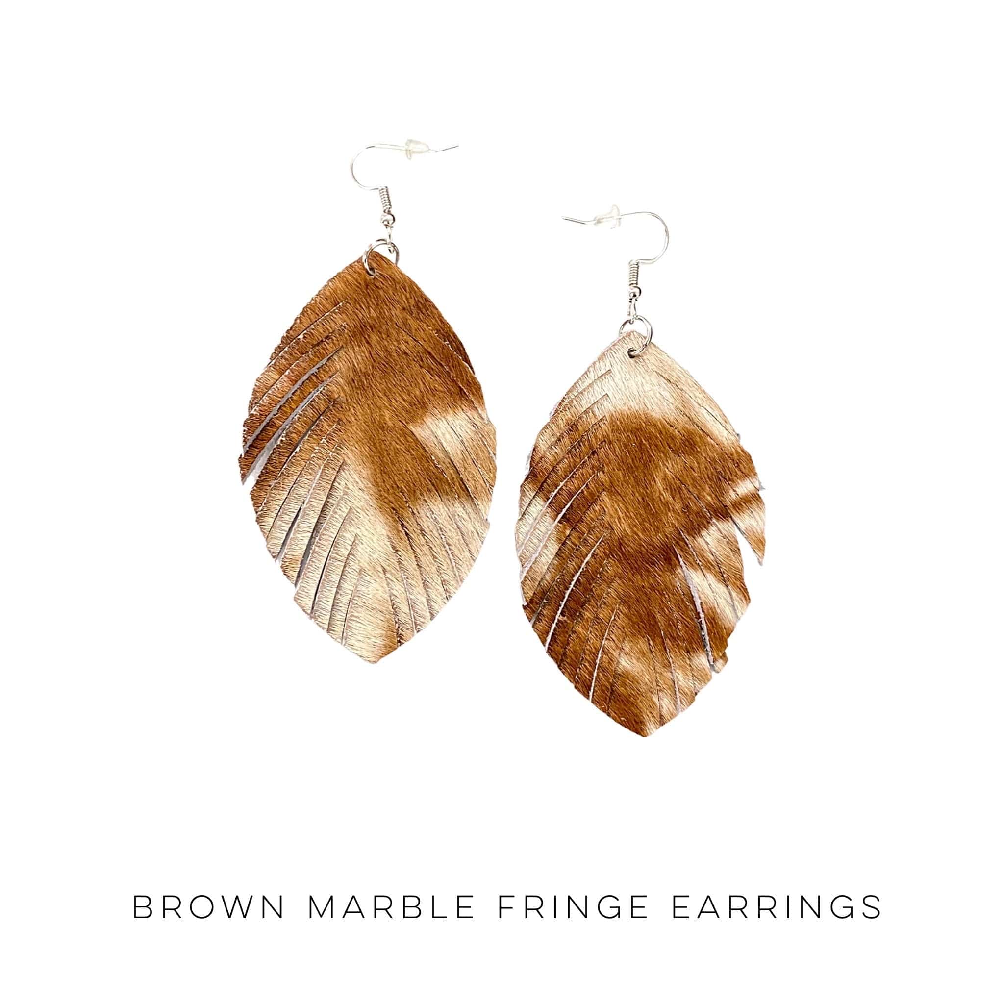 Brown Marble Fringe Earrings-YFW-Stay Foxy Boutique, Florissant, Missouri