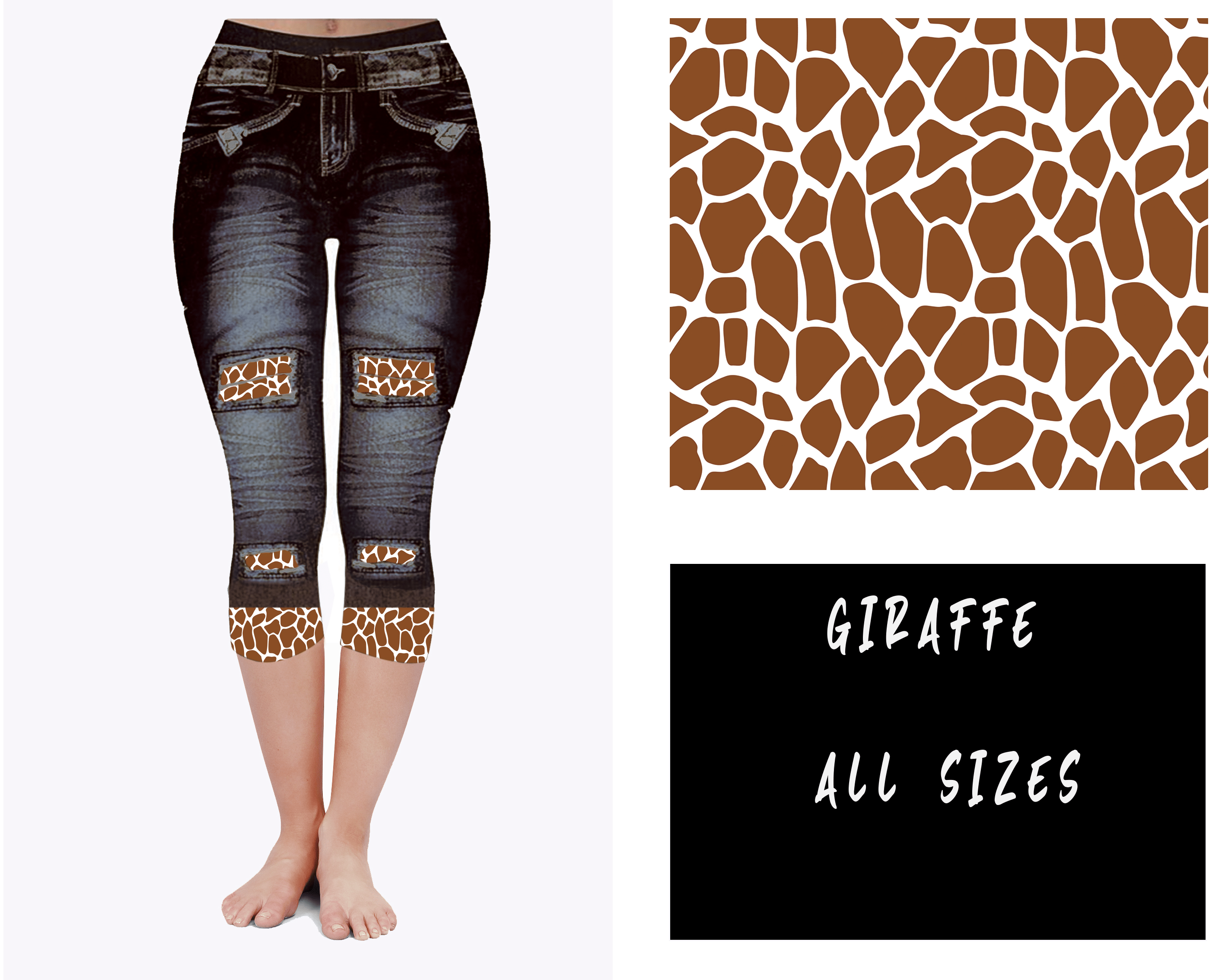 LEGGING JEAN RUN-GIRAFFE (ACTIVE BACK POCKETS)-Stay Foxy Boutique, Florissant, Missouri