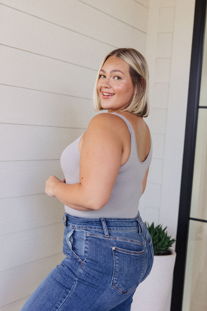 Basics Bodysuit in Grey-Womens-Stay Foxy Boutique, Florissant, Missouri