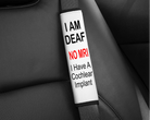 I Am Deaf Seatbelt Cover *Add Name*-Stay Foxy Boutique, Florissant, Missouri