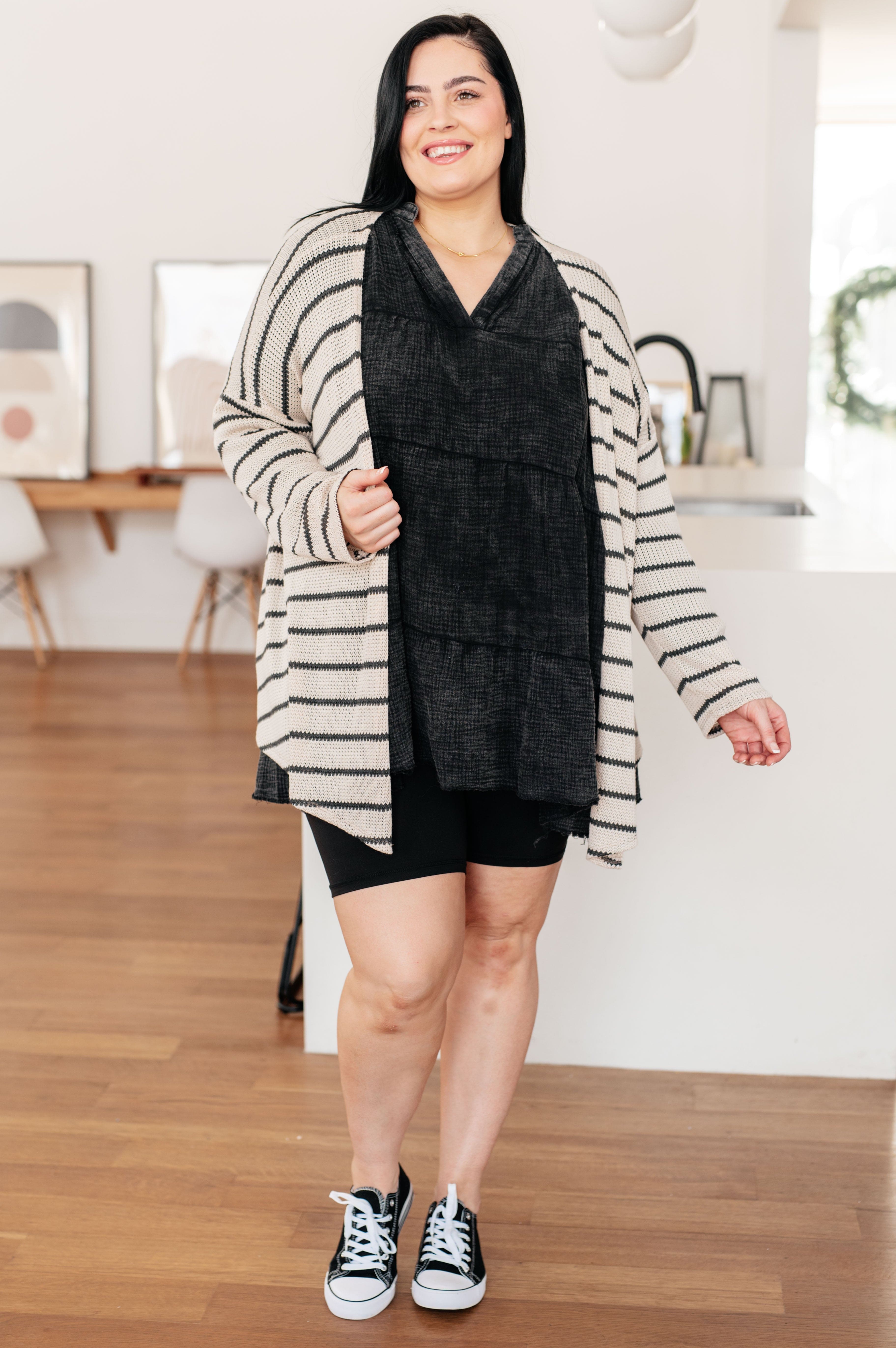Weekend Adventure Striped Longline Cardigan-Womens-Stay Foxy Boutique, Florissant, Missouri