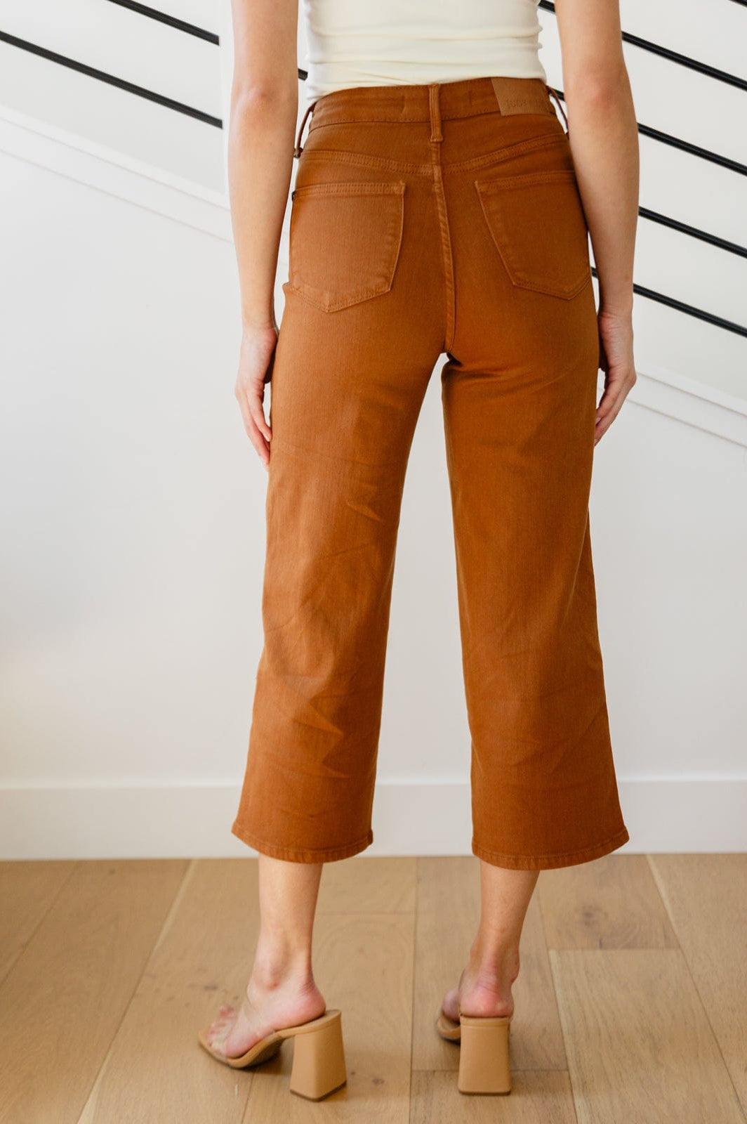 Briar High Rise Control Top Wide Leg Crop Jeans in Camel-Womens-Stay Foxy Boutique, Florissant, Missouri