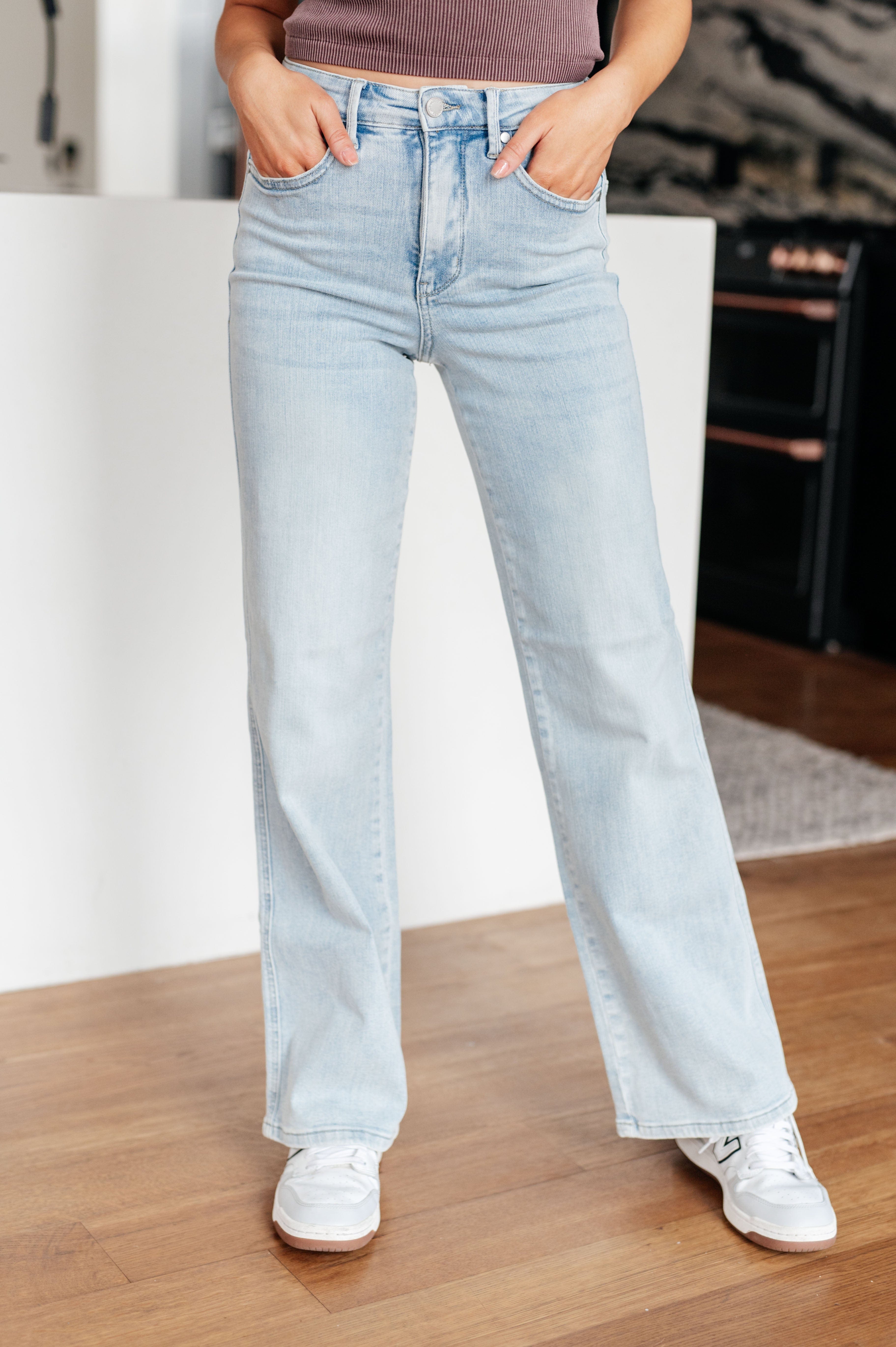Brooke High Rise Control Top Vintage Wash Straight Jeans-Womens-Stay Foxy Boutique, Florissant, Missouri
