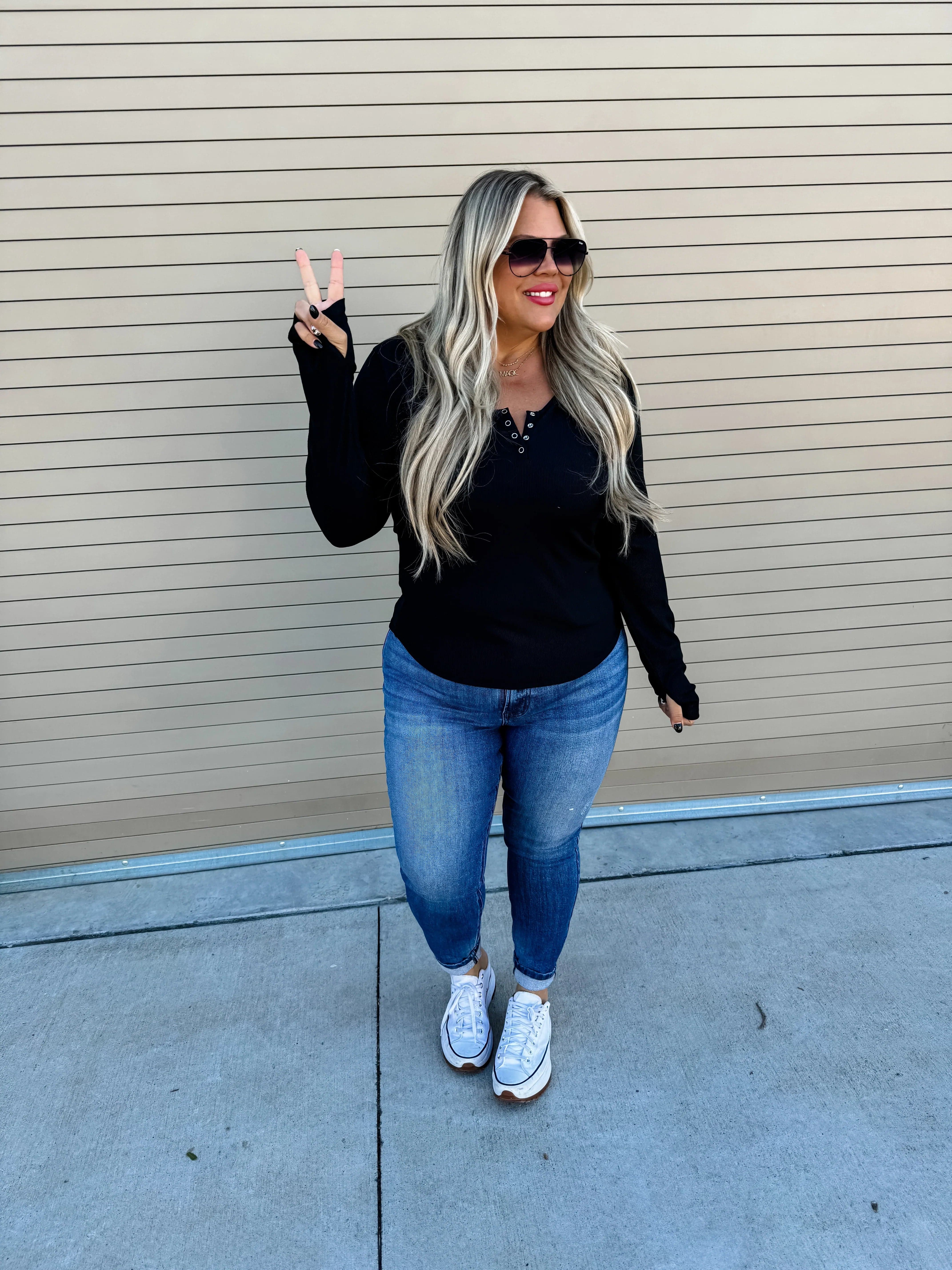 PREORDER: Brooklyn Snap Henley in Five Colors-Womens-Stay Foxy Boutique, Florissant, Missouri