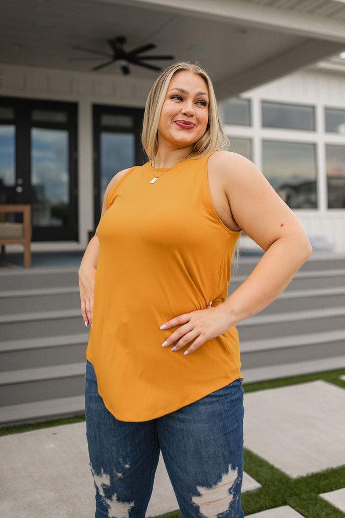 Can't Wait for Spring Hi-Low Sleeveless Top in Mustard-Womens-Stay Foxy Boutique, Florissant, Missouri