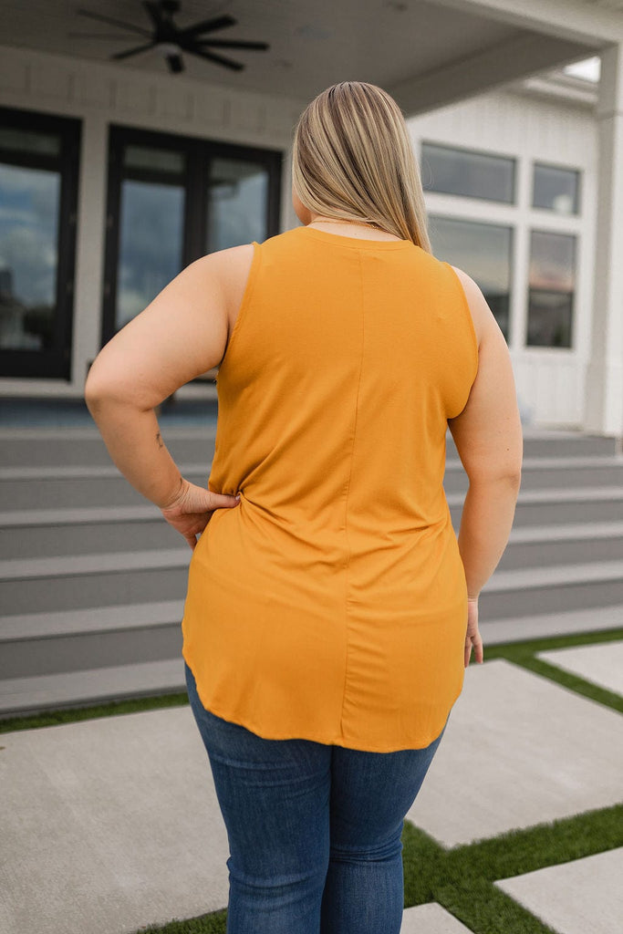 Can't Wait for Spring Hi-Low Sleeveless Top in Mustard-Womens-Stay Foxy Boutique, Florissant, Missouri