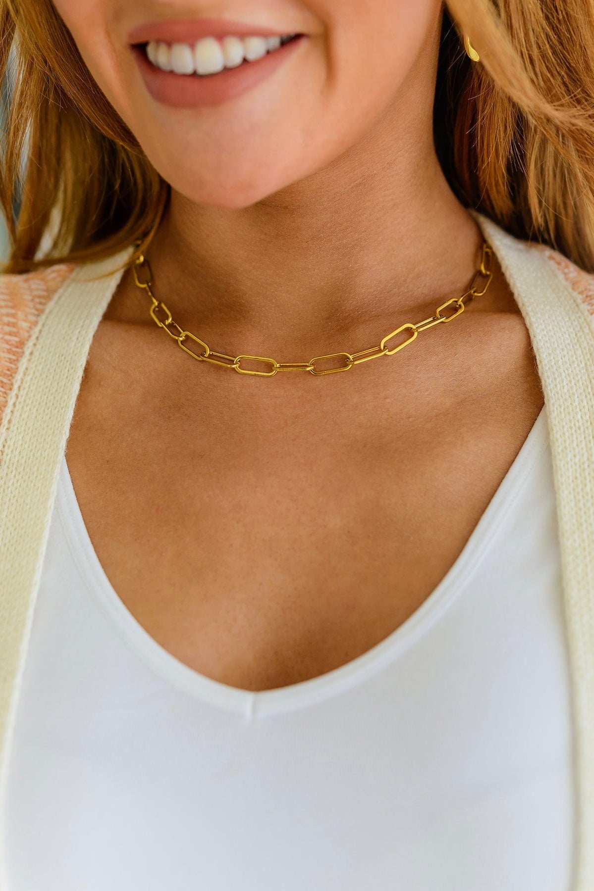 Classic Paper Clip Chain Necklace-Womens-Stay Foxy Boutique, Florissant, Missouri