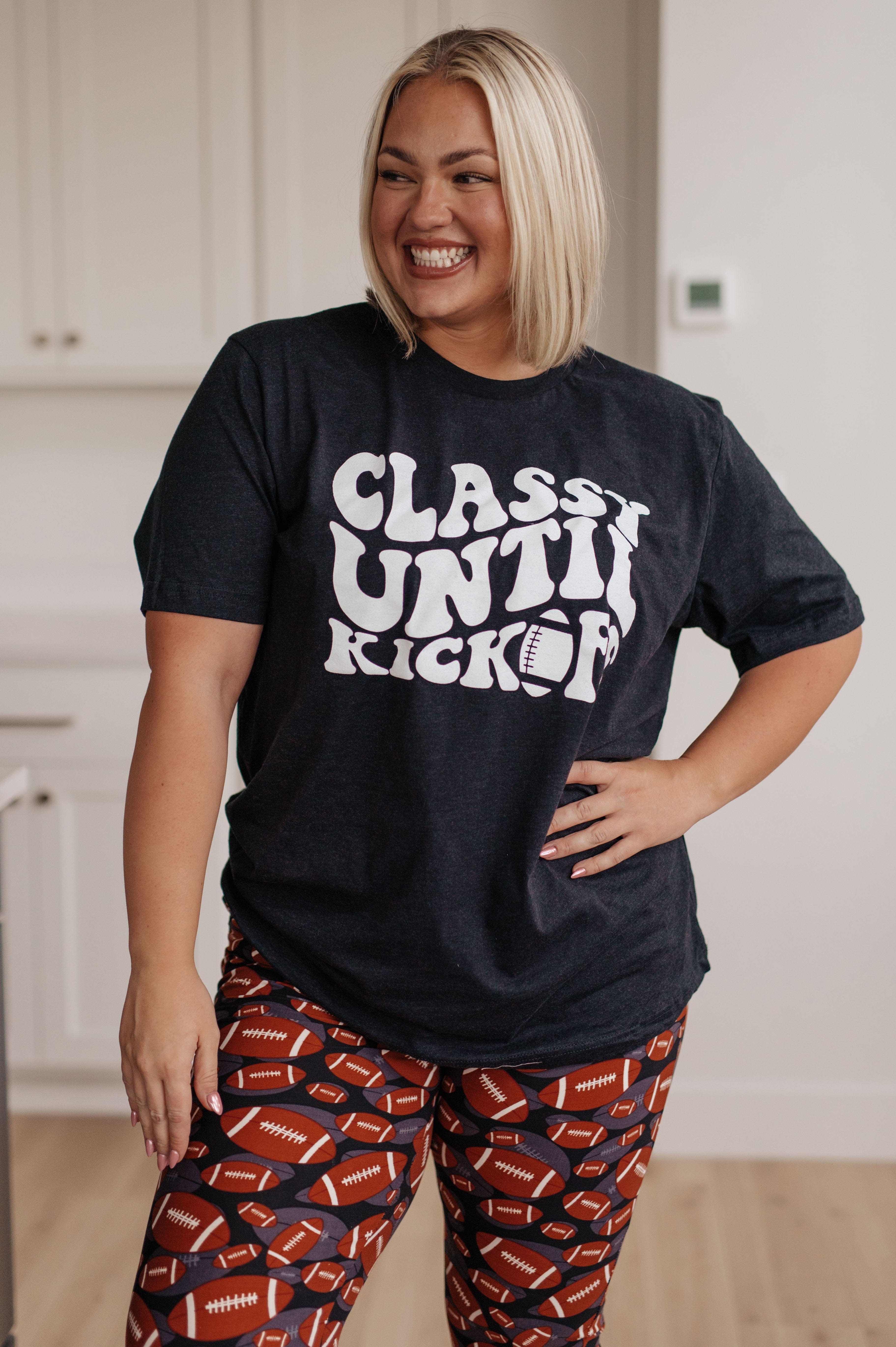 Classy Until Kickoff Tee-Womens-Stay Foxy Boutique, Florissant, Missouri