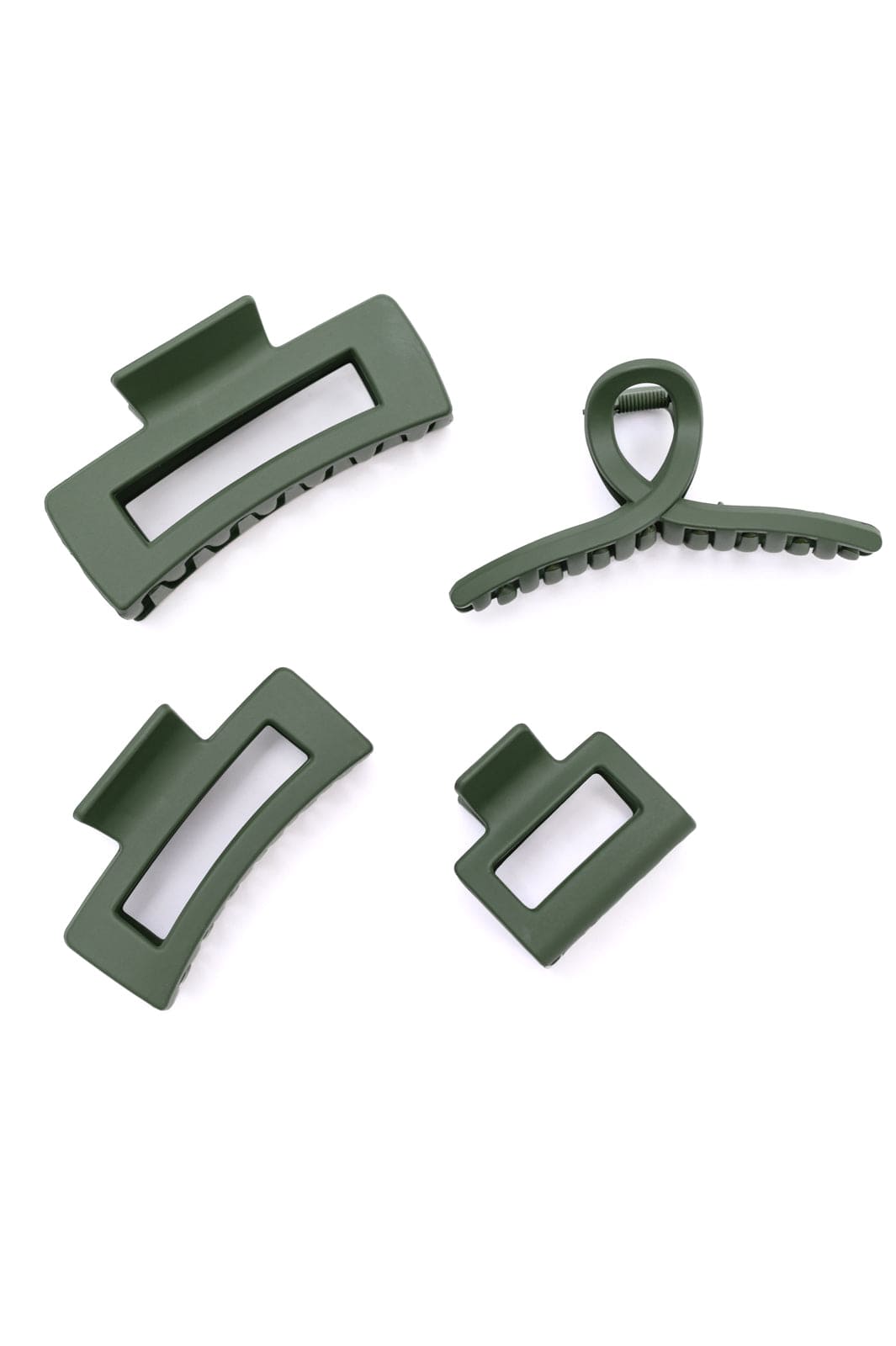 Claw Clip Set of 4 in Forest Green-Womens-Stay Foxy Boutique, Florissant, Missouri