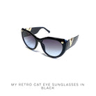 My Retro Cat Eye Sunglasses in Black-Stay Foxy Boutique, Florissant, Missouri