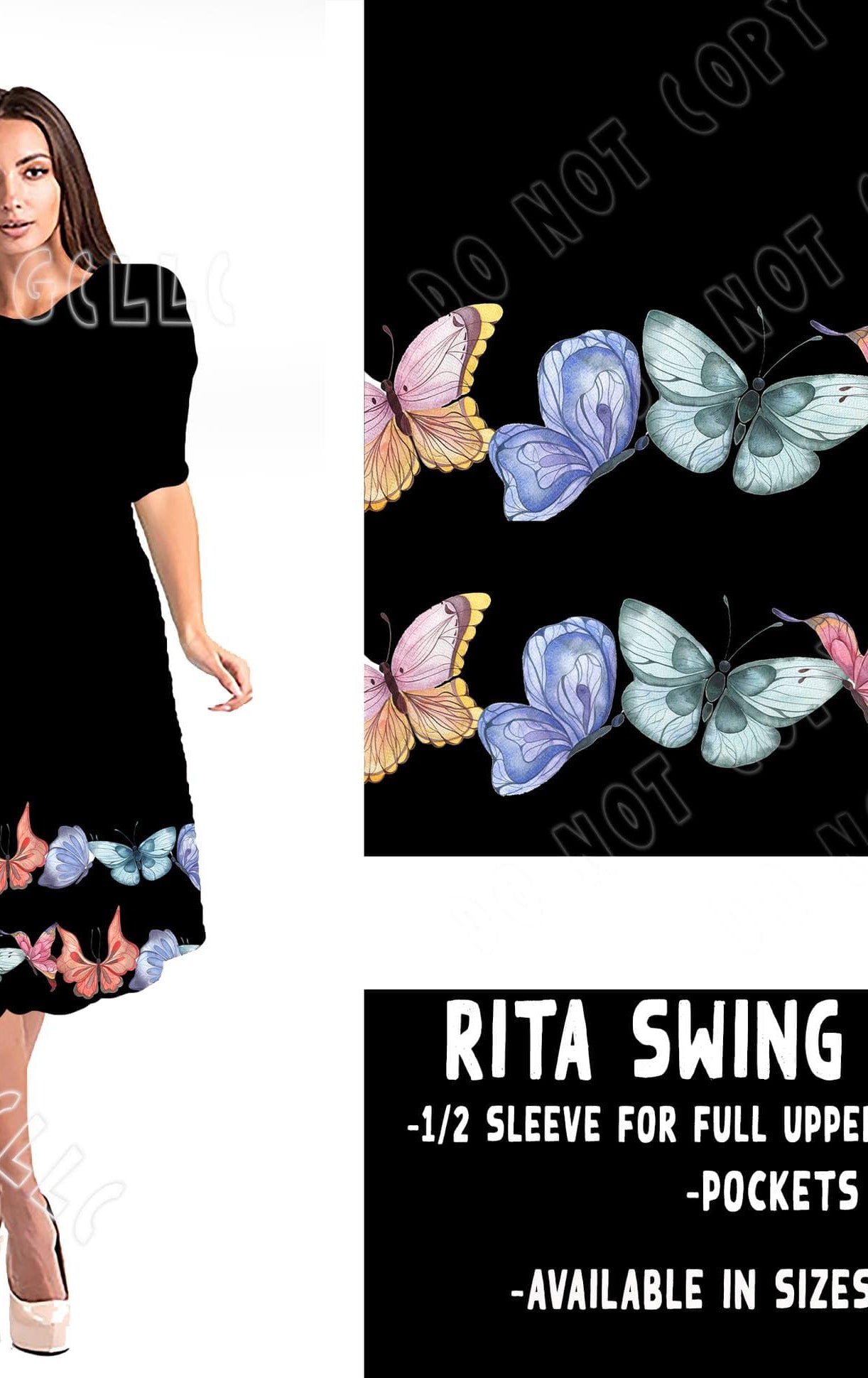 RITA SWING DRESS RUN-DIPPED BUTTERFLY-Stay Foxy Boutique, Florissant, Missouri