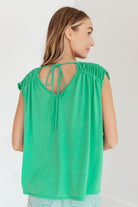 Ruched Cap Sleeve Top in Emerald-Womens-Stay Foxy Boutique, Florissant, Missouri