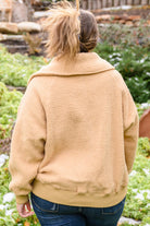 Don't Stress Oversized Collar Sherpa Jacket In Taupe-Womens-Stay Foxy Boutique, Florissant, Missouri