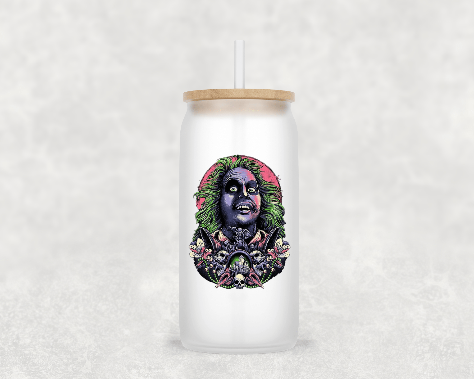 Main Villains Set 1 Glass Cup with clear straw and bamboo lid-Drinkware-Stay Foxy Boutique, Florissant, Missouri