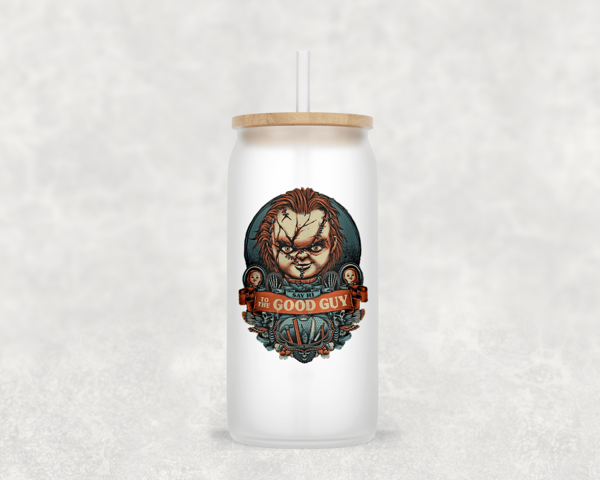 Main Villains Set 1 Glass Cup with clear straw and bamboo lid-Drinkware-Stay Foxy Boutique, Florissant, Missouri