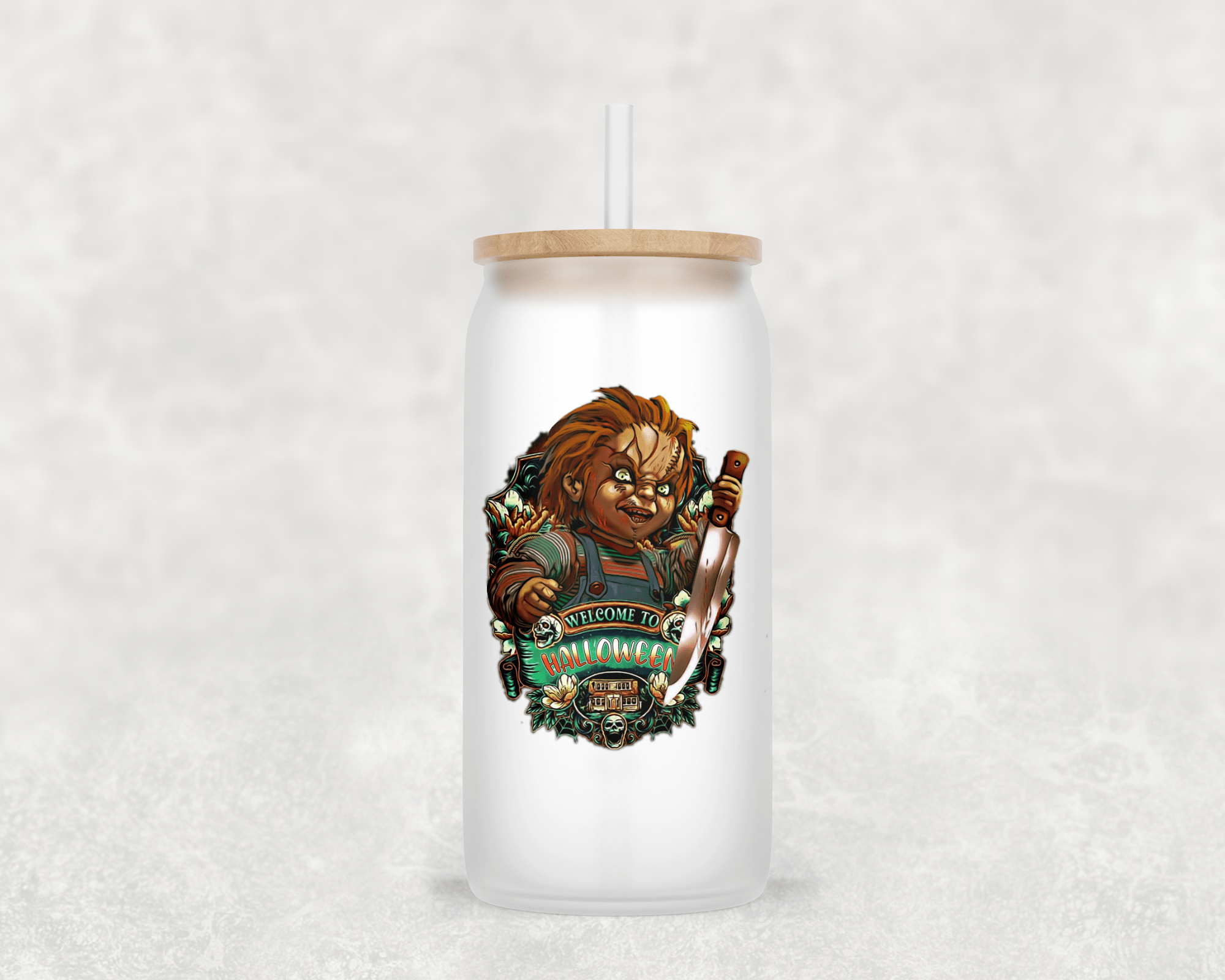 Main Villains Set 1 Glass Cup with clear straw and bamboo lid-Drinkware-Stay Foxy Boutique, Florissant, Missouri