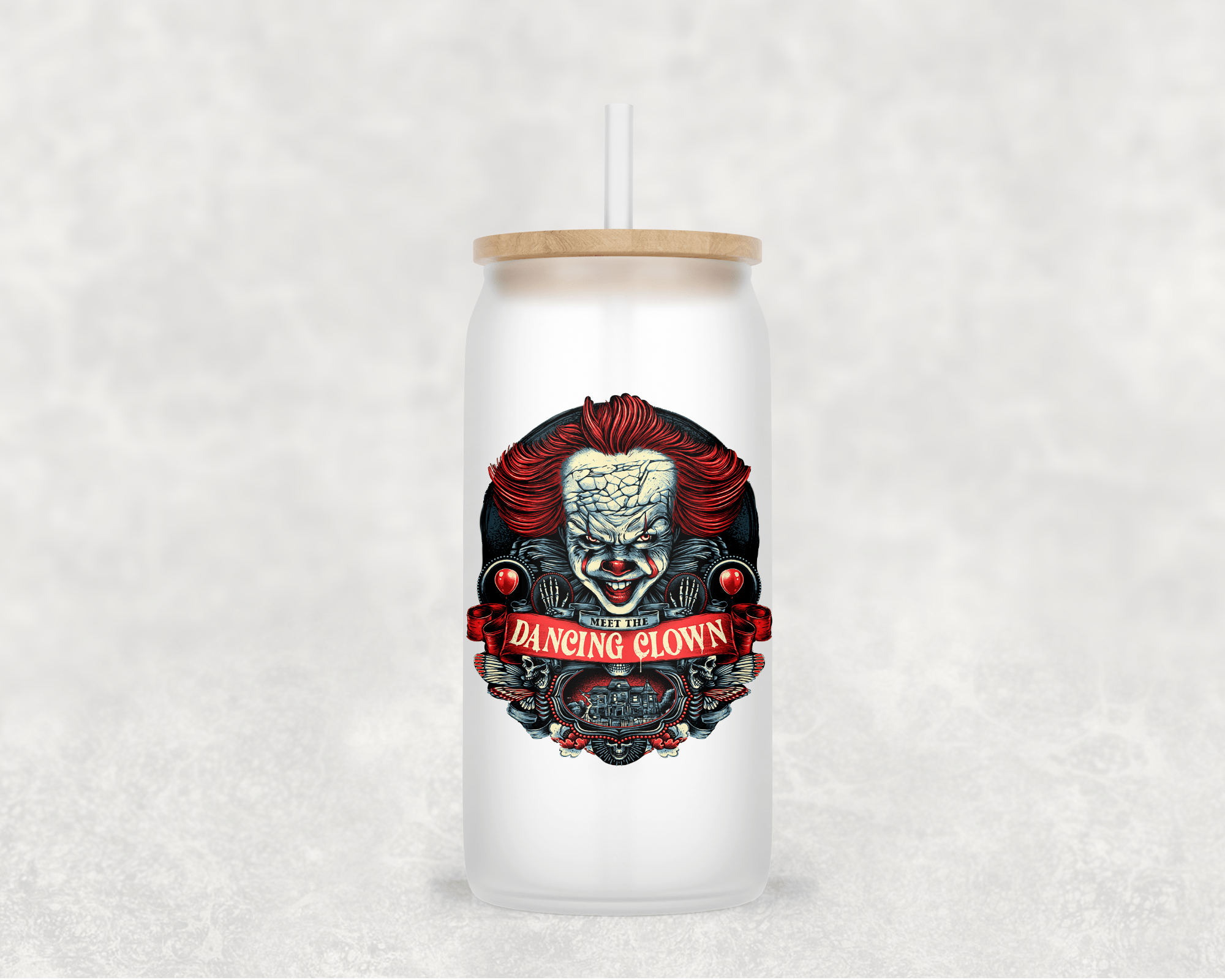 Main Villains Set 1 Glass Cup with clear straw and bamboo lid-Drinkware-Stay Foxy Boutique, Florissant, Missouri