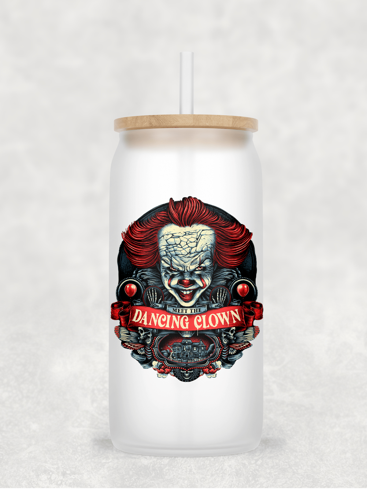 Main Villains Set 1 Glass Cup with clear straw and bamboo lid-Drinkware-Stay Foxy Boutique, Florissant, Missouri