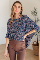 Essential Blouse in Navy Paisley-Womens-Stay Foxy Boutique, Florissant, Missouri