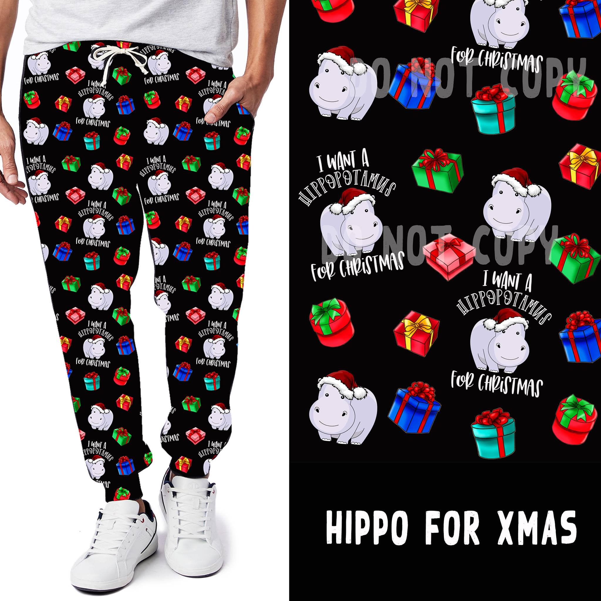 BATCH 59-HIPPO FOR XMAS LEGGINGS/JOGGERS-Stay Foxy Boutique, Florissant, Missouri