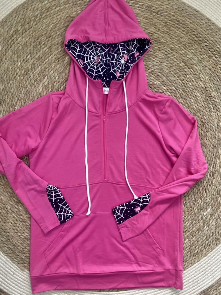 PREORDER: Audre Half Zip Halloween Hoodie In Assorted Colors-Womens-Stay Foxy Boutique, Florissant, Missouri