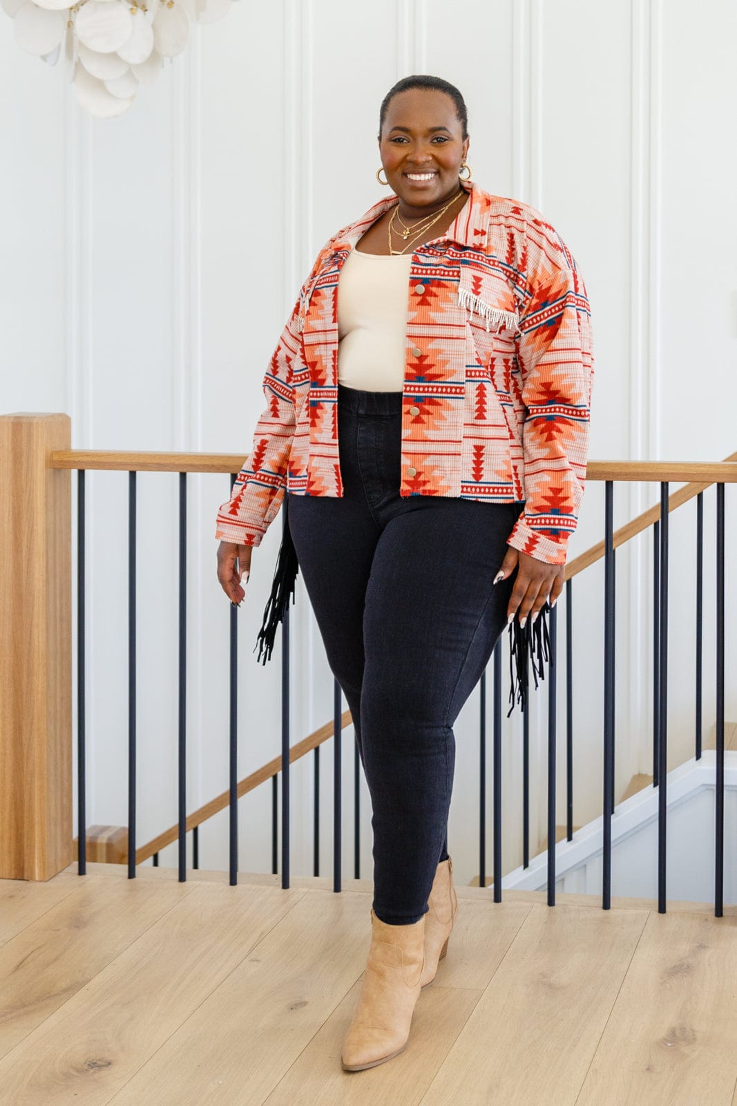 Hilary Side Fringe Skinny Jegging In Black-Womens-Stay Foxy Boutique, Florissant, Missouri