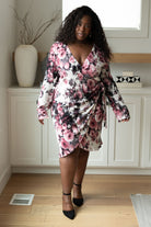 Honey Do I Ever Faux Wrap Dress in White Floral-Womens-Stay Foxy Boutique, Florissant, Missouri