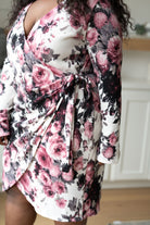 Honey Do I Ever Faux Wrap Dress in White Floral-Womens-Stay Foxy Boutique, Florissant, Missouri