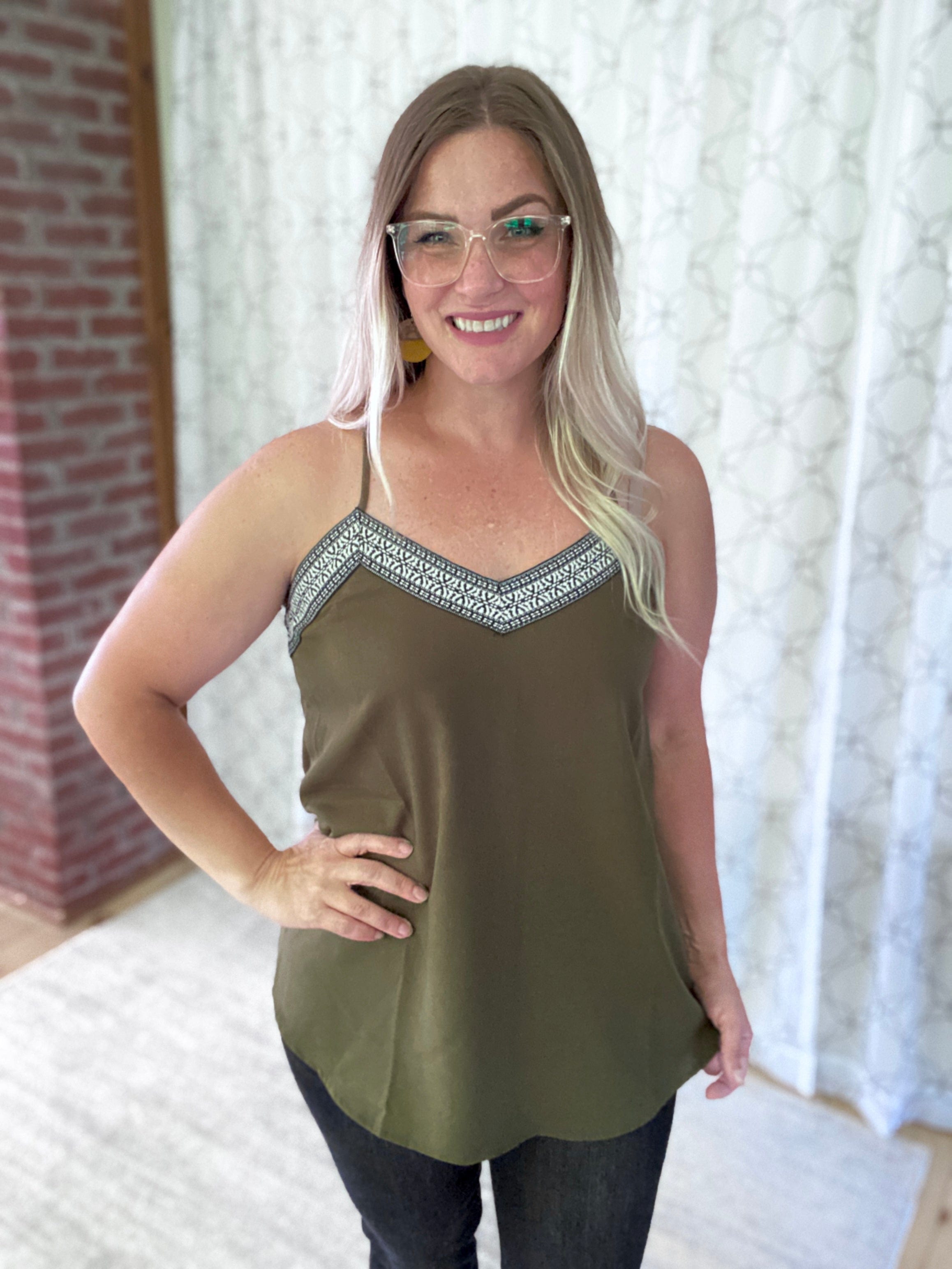 Give it My All Cami in Olive-Ninexis-Stay Foxy Boutique, Florissant, Missouri