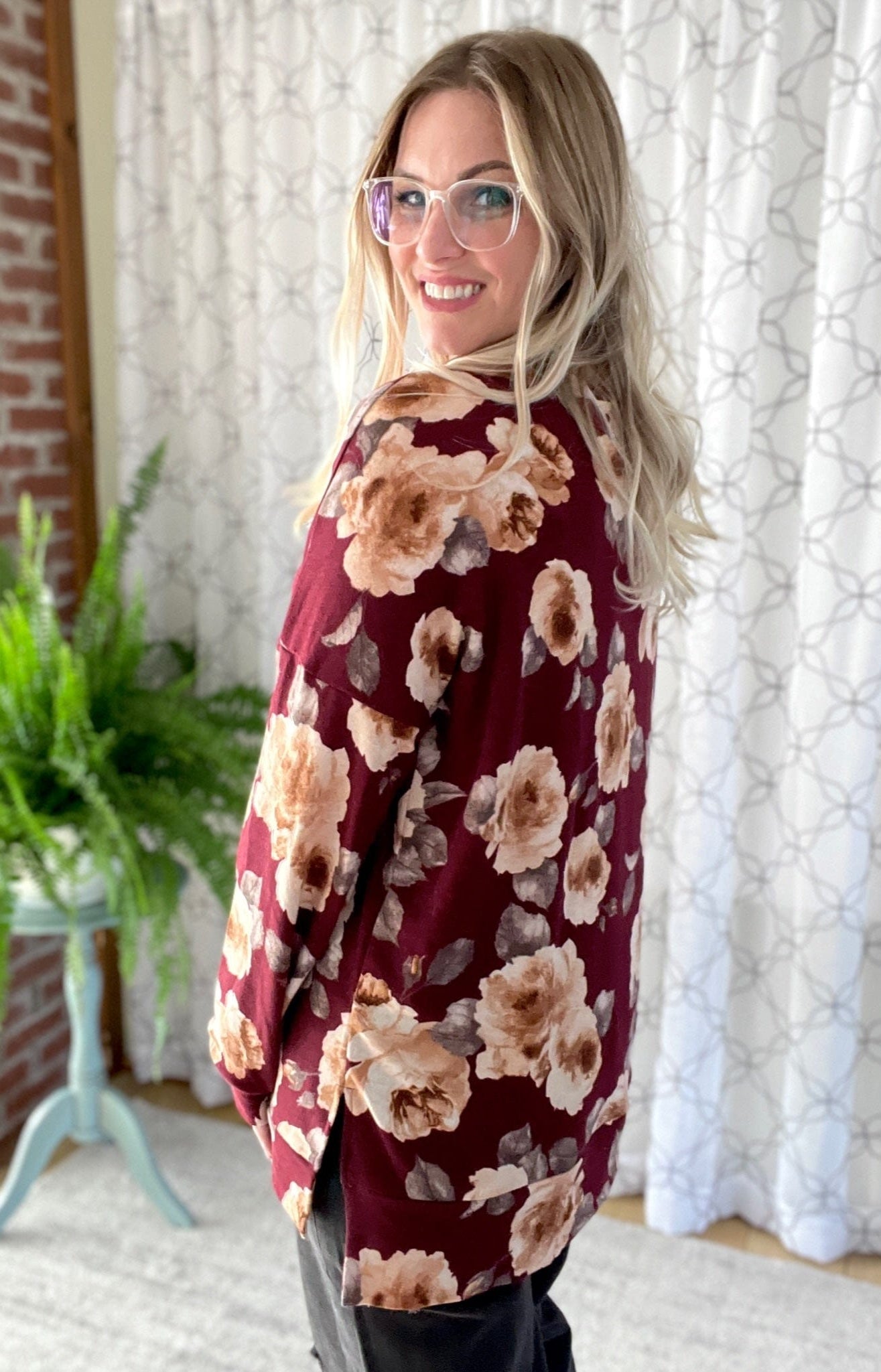 A Class Act Floral Sweater-Sew in Love-Stay Foxy Boutique, Florissant, Missouri