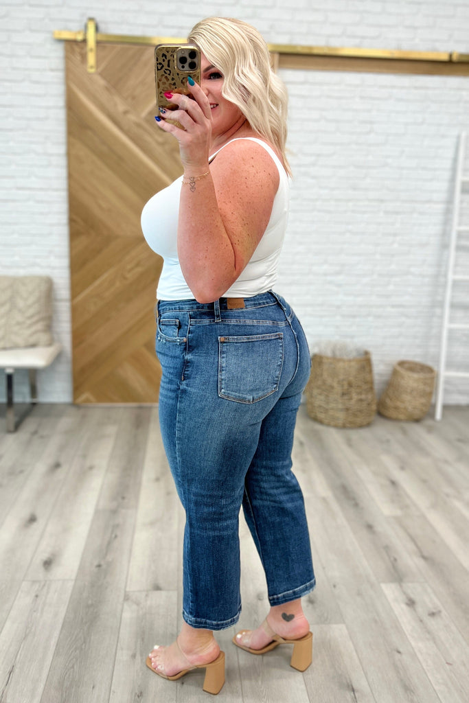 Betty High Rise Vintage Wash Wide Leg Crop Jeans-Womens-Stay Foxy Boutique, Florissant, Missouri