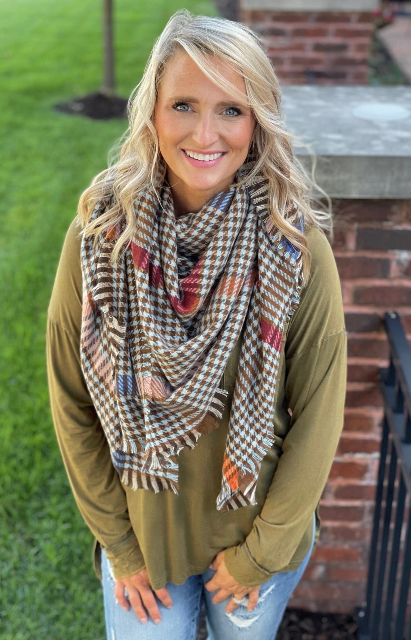 A Better Life Top in Olive-White Birch-Stay Foxy Boutique, Florissant, Missouri