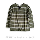 To See You Smile Top in Olive-YFW-Stay Foxy Boutique, Florissant, Missouri