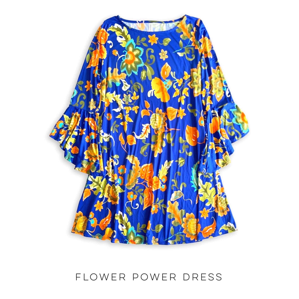 Flower Power Dress-Emerald-Stay Foxy Boutique, Florissant, Missouri