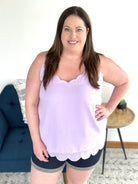 Everyday Scallop Cami in Lavender-White Birch-Stay Foxy Boutique, Florissant, Missouri