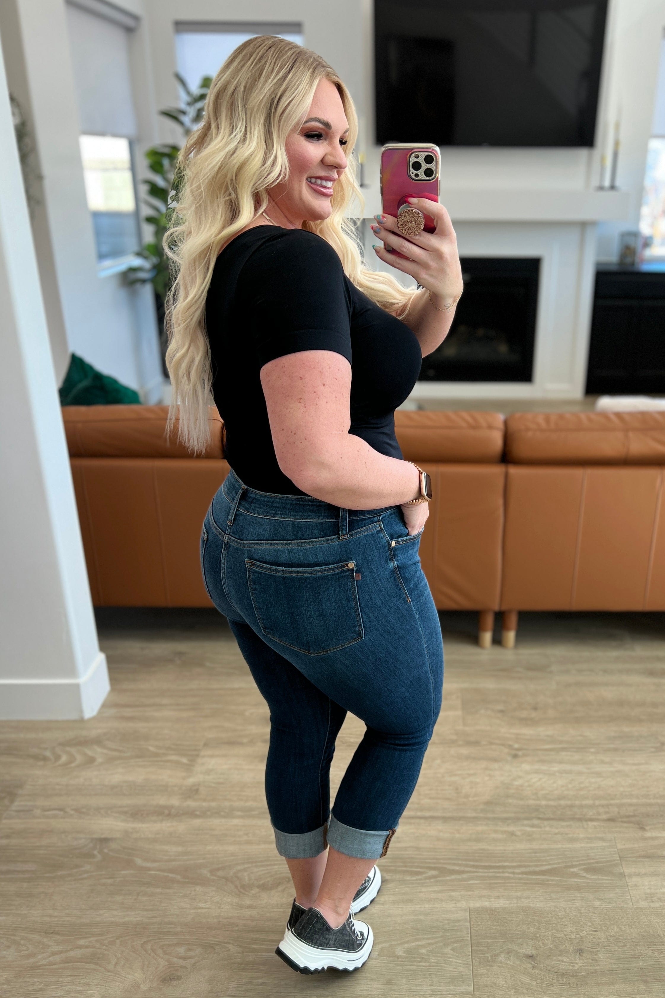 Bette Mid Rise Vintage Cuffed Skinny Capri-Womens-Stay Foxy Boutique, Florissant, Missouri