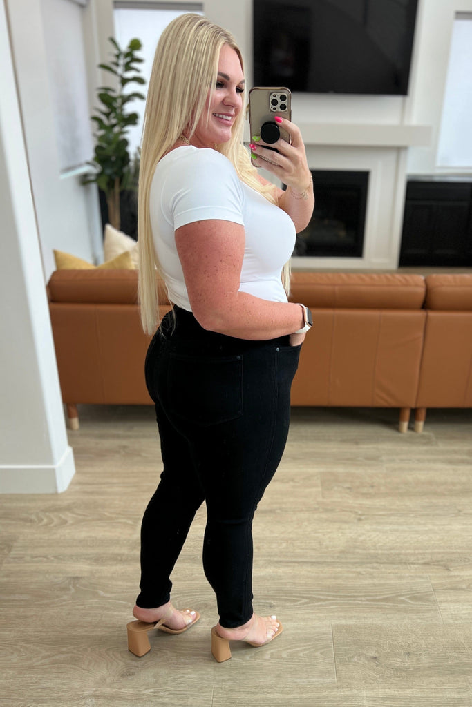 Audrey High Rise Control Top Classic Skinny Jeans in Black-Womens-Stay Foxy Boutique, Florissant, Missouri