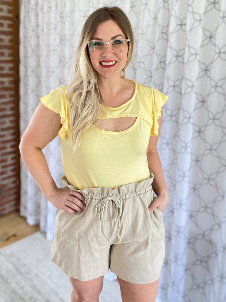Dance through the Night Shorts in Natural-White Birch-Stay Foxy Boutique, Florissant, Missouri