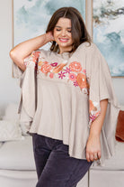 Isabel Embroidered Tunic in Mocha-Womens-Stay Foxy Boutique, Florissant, Missouri