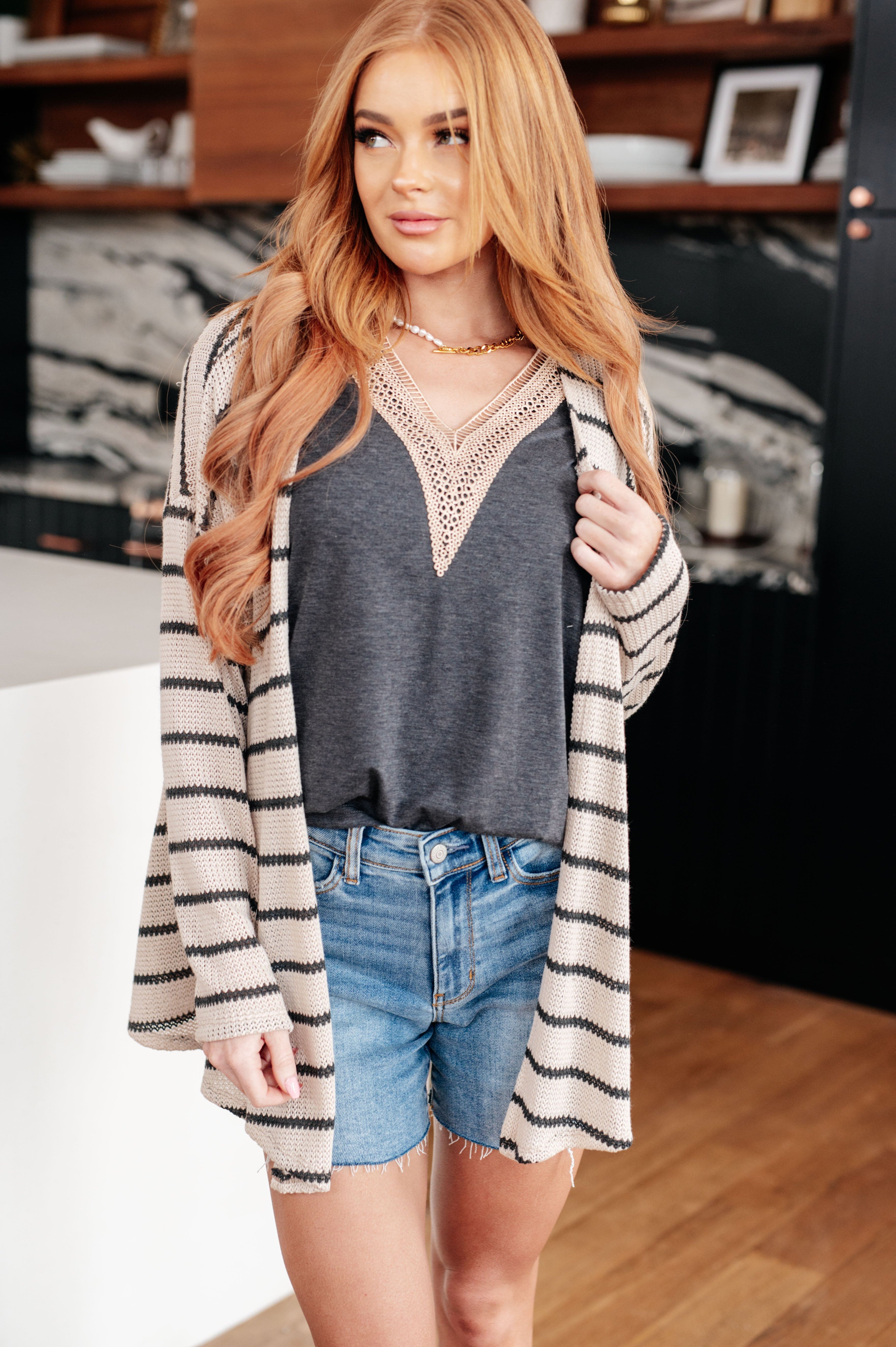 Weekend Adventure Striped Longline Cardigan-Womens-Stay Foxy Boutique, Florissant, Missouri