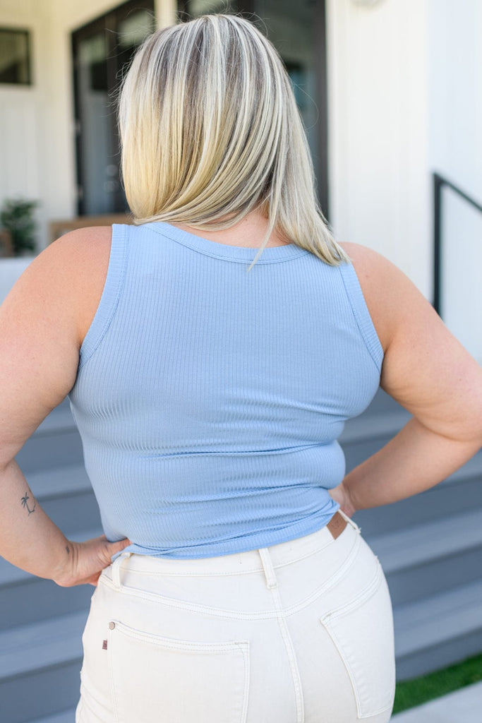 Just One More Ribbed Tank in Light Blue-Womens-Stay Foxy Boutique, Florissant, Missouri