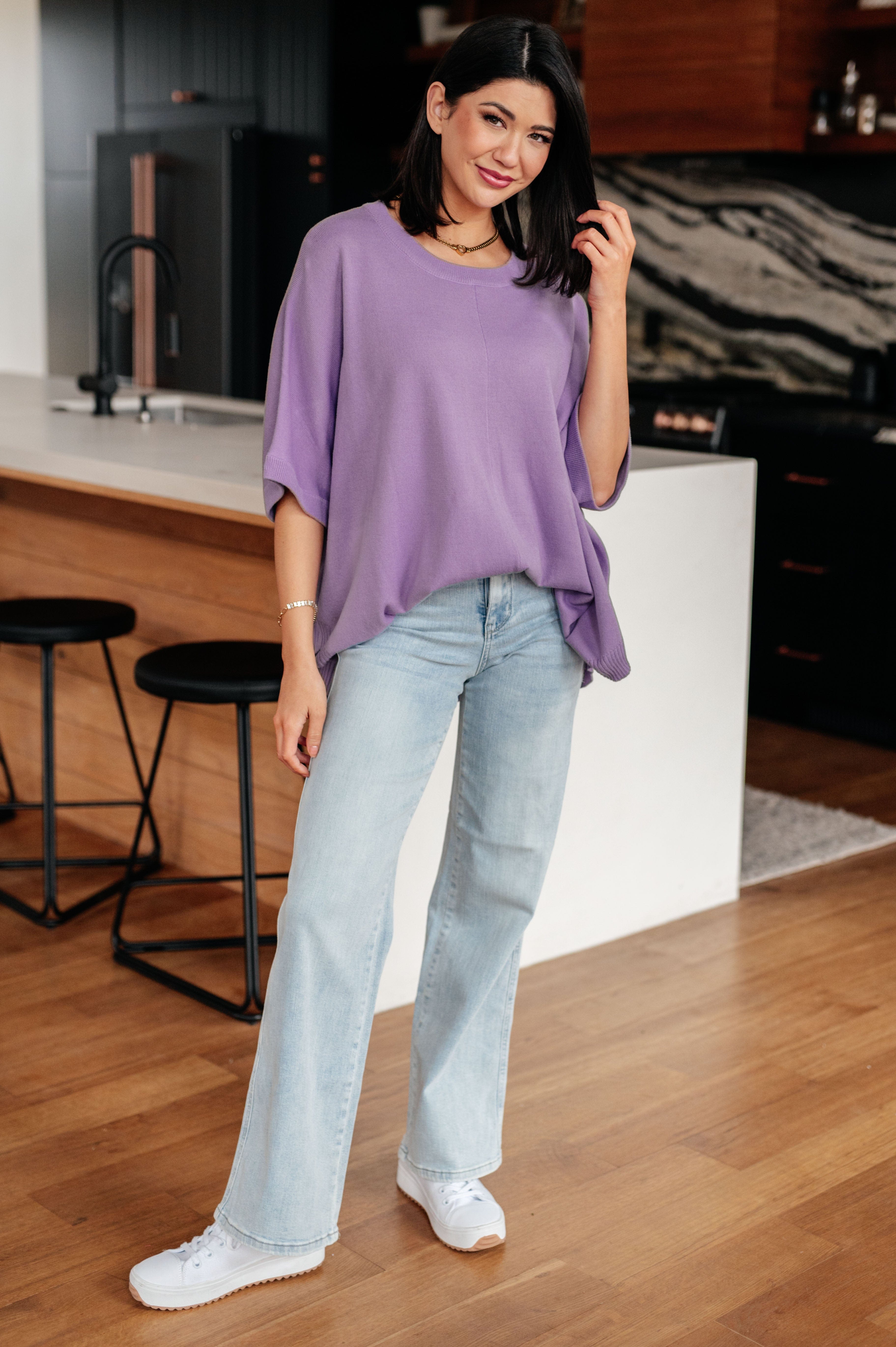 Lilac Whisper Dolman Sleeve Top-Womens-Stay Foxy Boutique, Florissant, Missouri