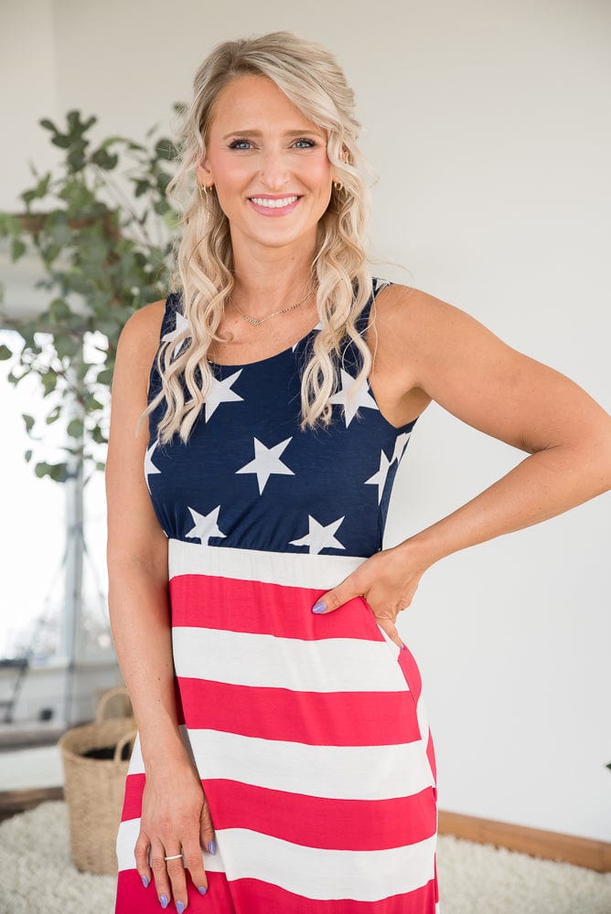 Stars and Stripes Dress-Heimish-Stay Foxy Boutique, Florissant, Missouri