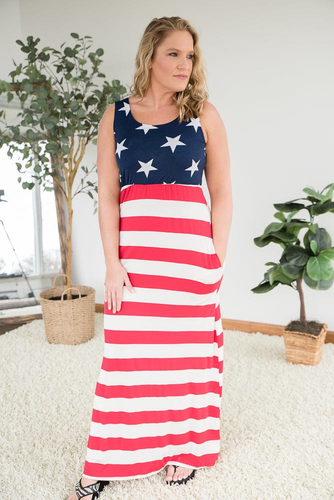 Stars and Stripes Dress-Heimish-Stay Foxy Boutique, Florissant, Missouri