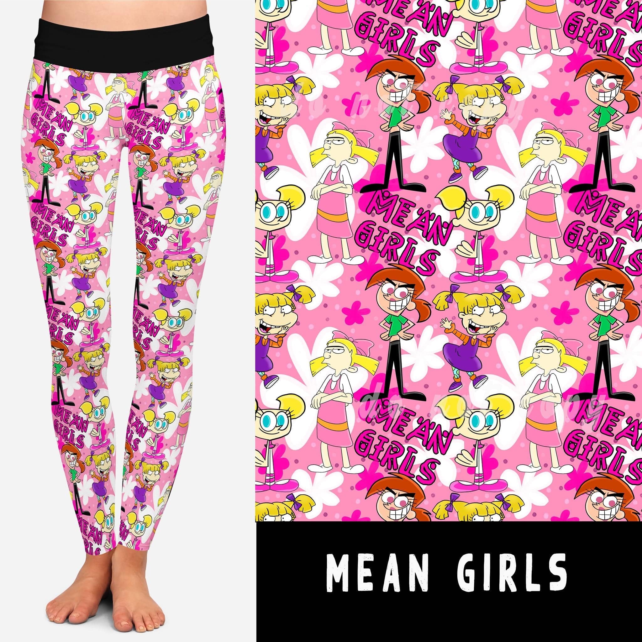 90'S TOON RUN- MEAN GIRLS LEGGINGS/JOGGERS-Stay Foxy Boutique, Florissant, Missouri
