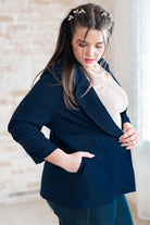 Magic 3/4 Blazer in Navy-Womens-Stay Foxy Boutique, Florissant, Missouri