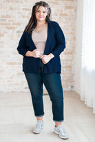 Magic 3/4 Blazer in Navy-Womens-Stay Foxy Boutique, Florissant, Missouri