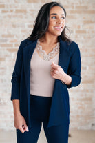 Magic 3/4 Blazer in Navy-Womens-Stay Foxy Boutique, Florissant, Missouri